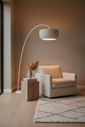 Sculptural Floor Lamp — Plaster Finish