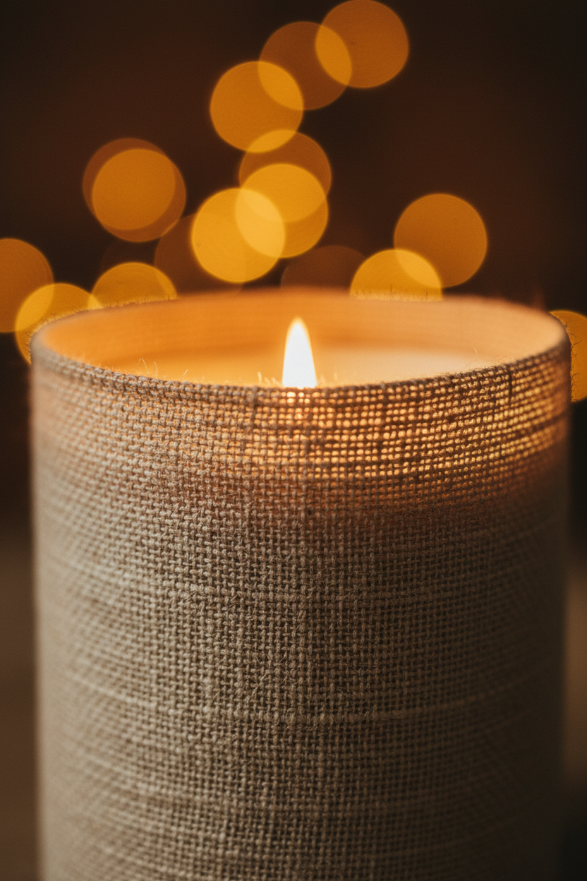 Linen-Wrapped Scented Candle