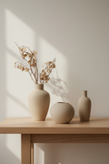 Set of 3 Hand-Thrown Ceramic Vessels
