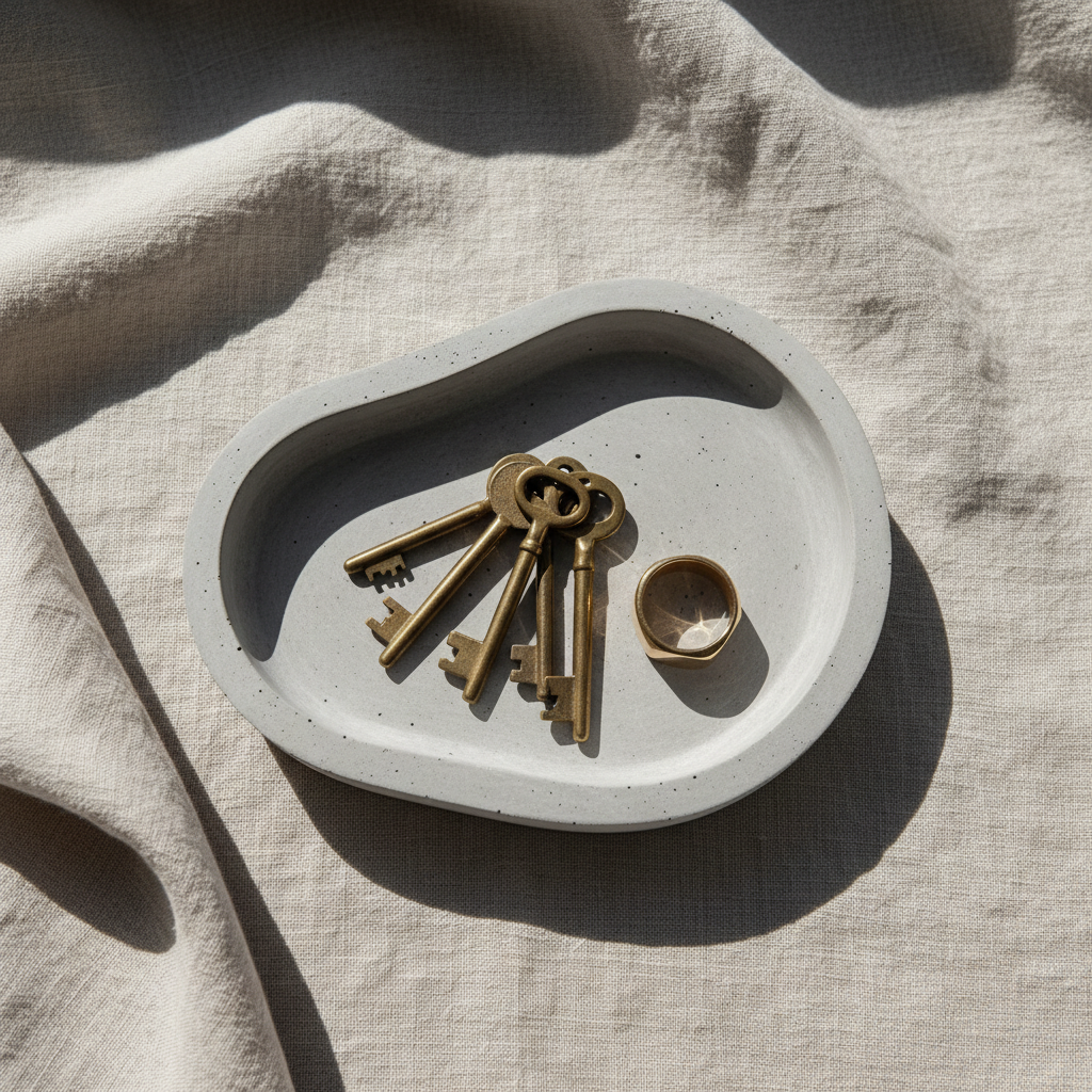 Hand-Poured Concrete Catchall Tray