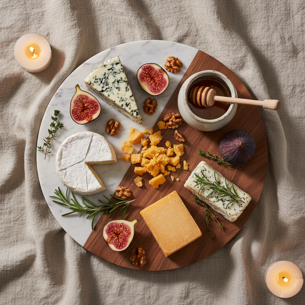 Marble & Walnut Serving Board